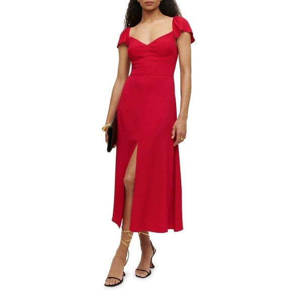 Reformation Baxley Sweetheart Neck Midi Dress Size 8 NWT - Picture 6 of 12